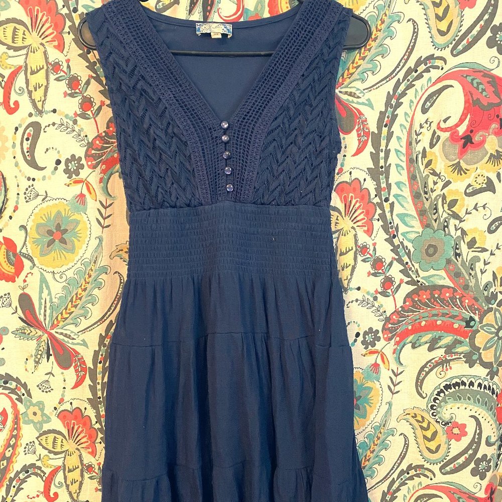 J Gee Navy Blue Pullover Sleeveless Dress Size PS